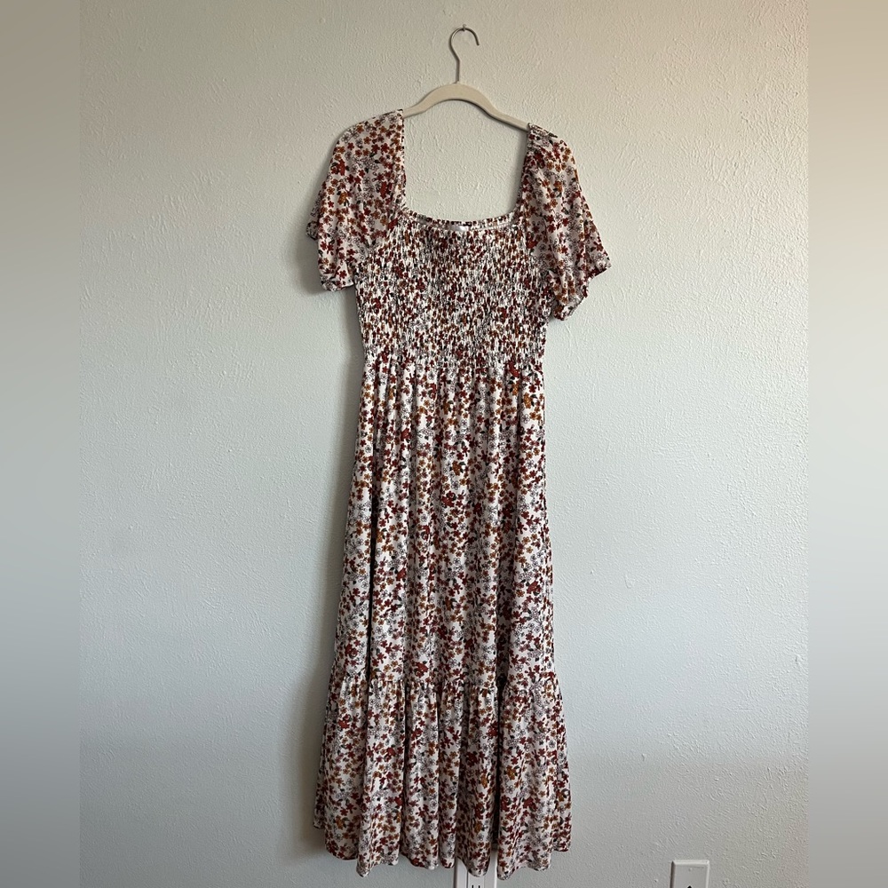Siren Lily Maxi Dress - Women’s Size L - White Floral - Church, Brunch